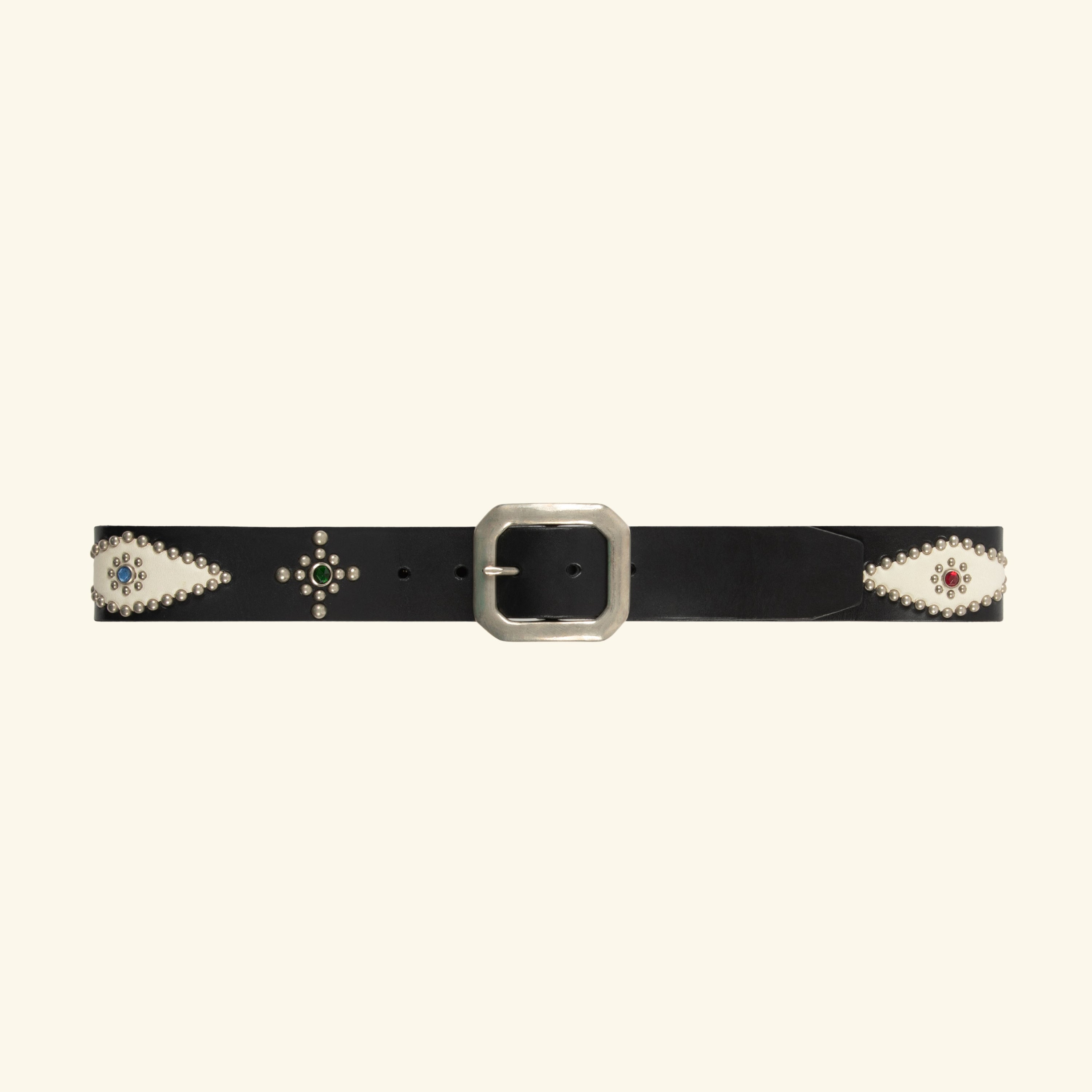 Cherry Studded Leather Belt