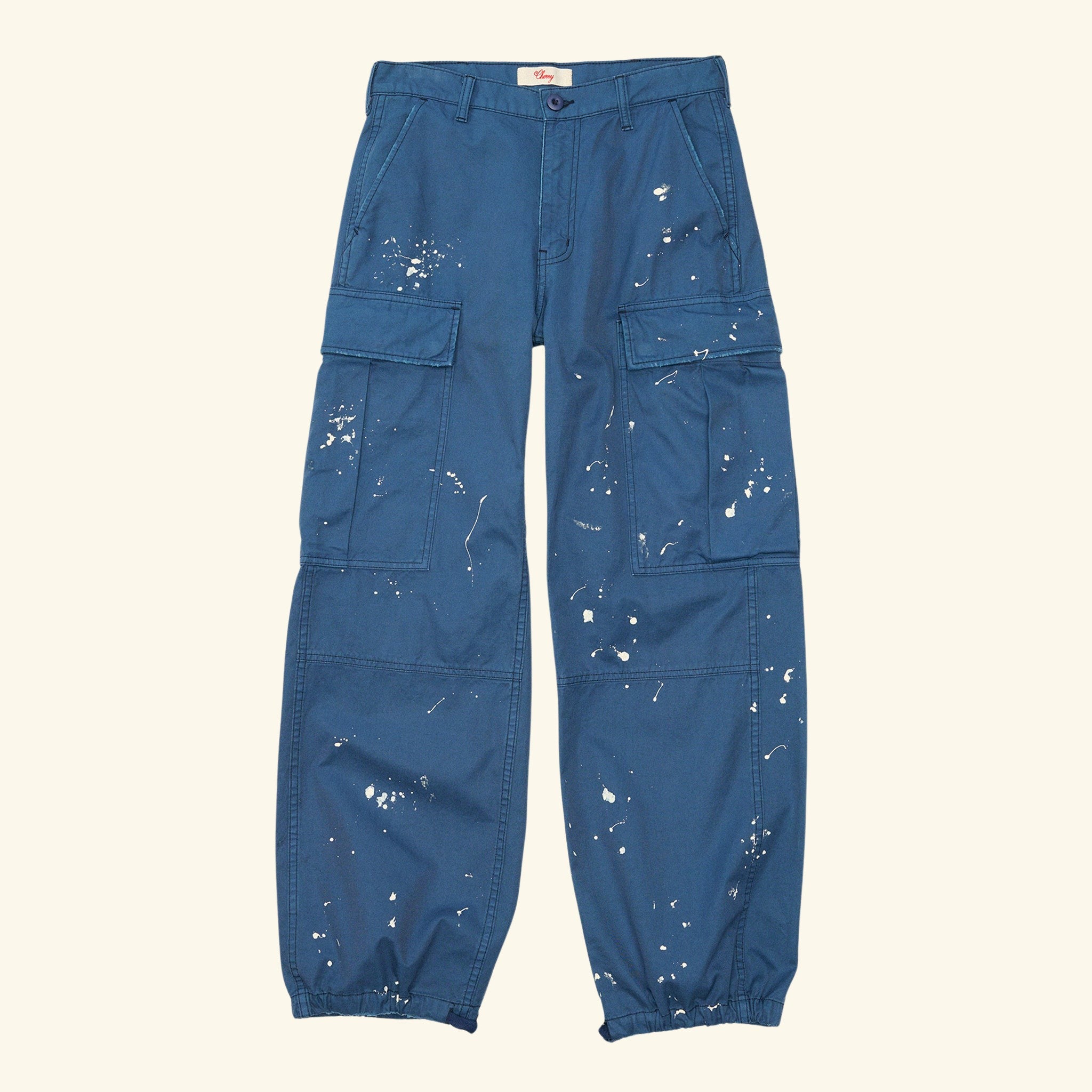Wide Leg Cargo Pants (Sun Faded Blue)