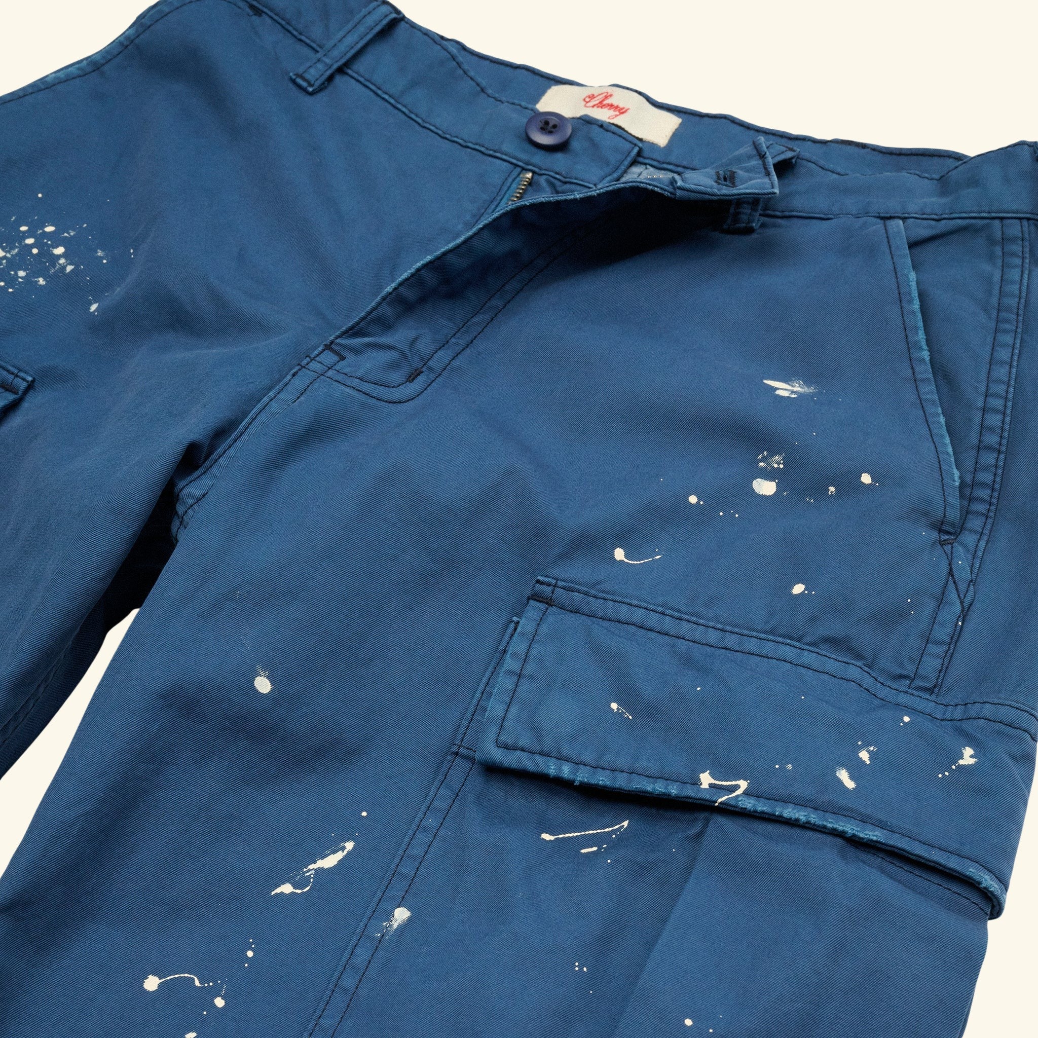 Wide Leg Cargo Pants (Sun Faded Blue)