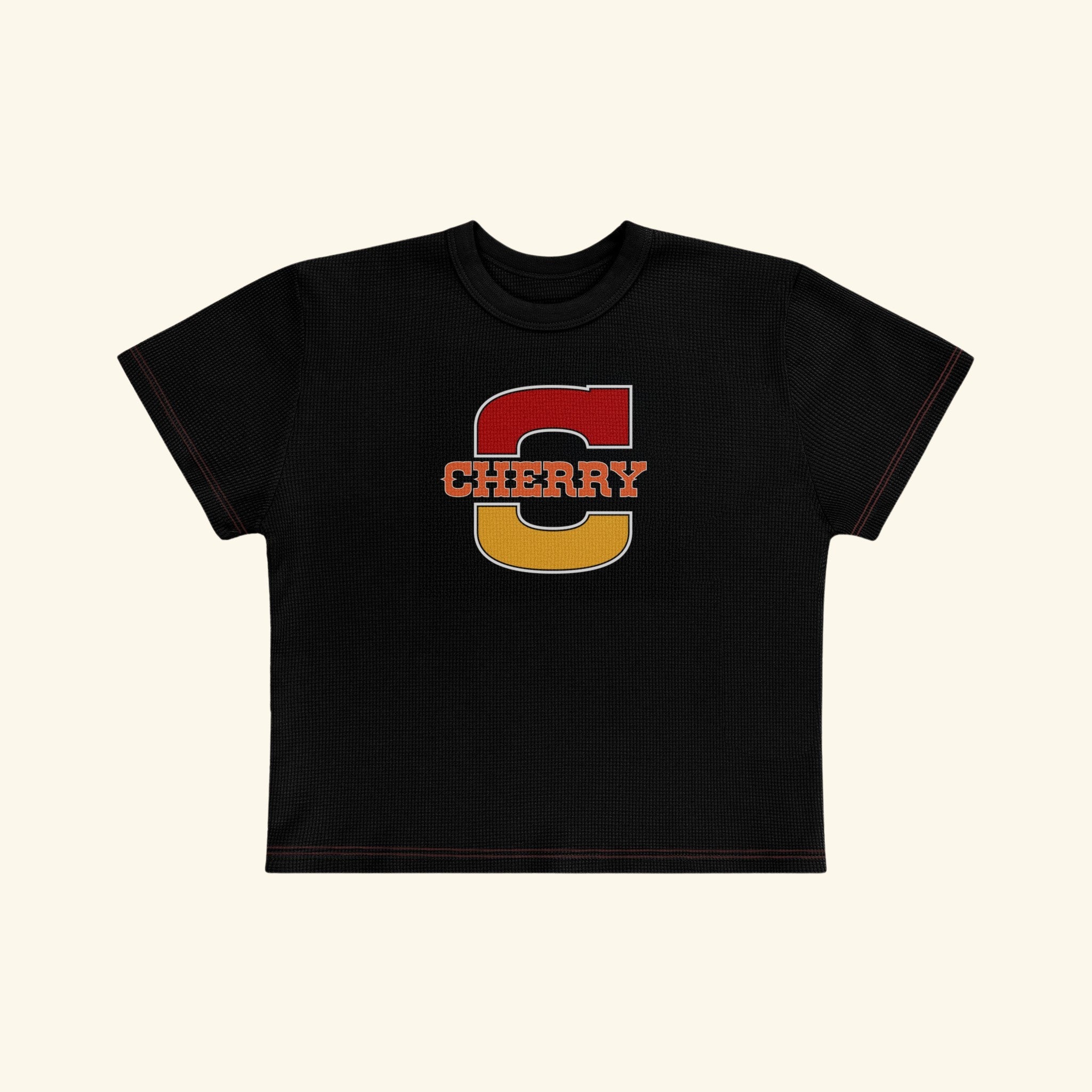 Fox X Cherry Contrast Baby Tee