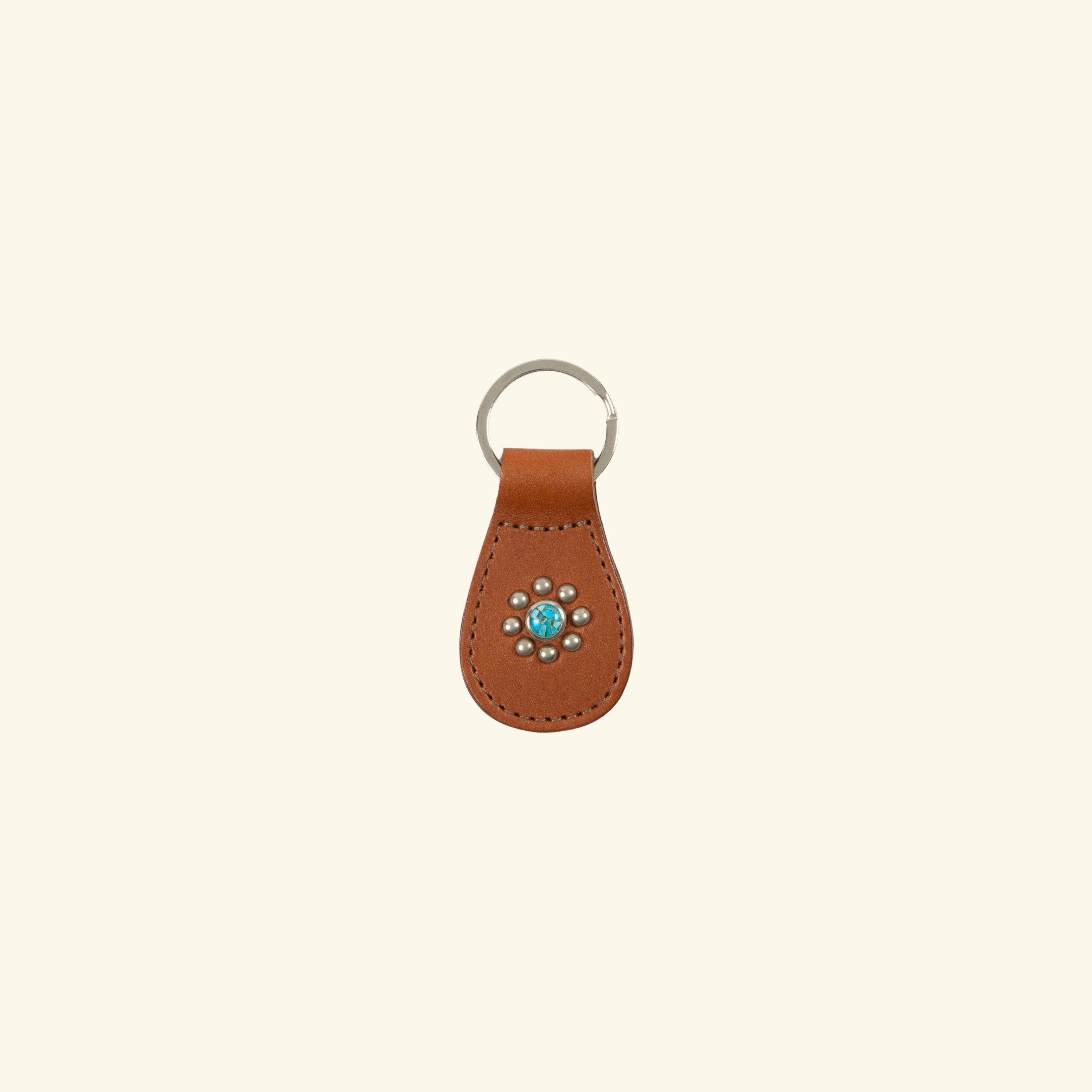 Leather Studded Keychain