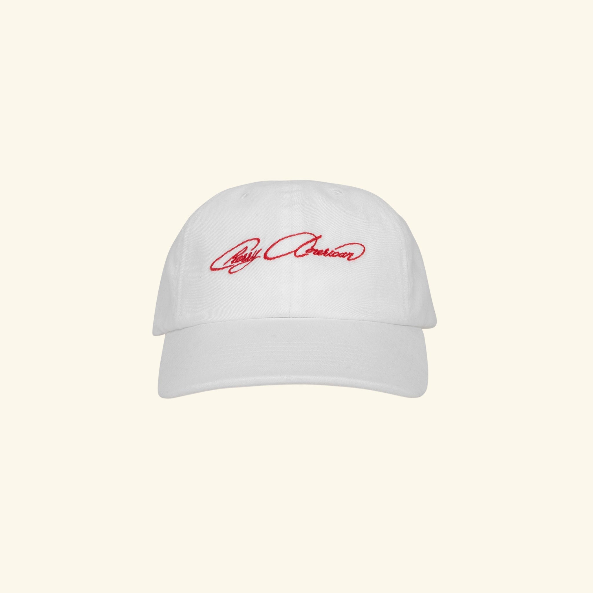 Cherry American Unstructured Hat (White)