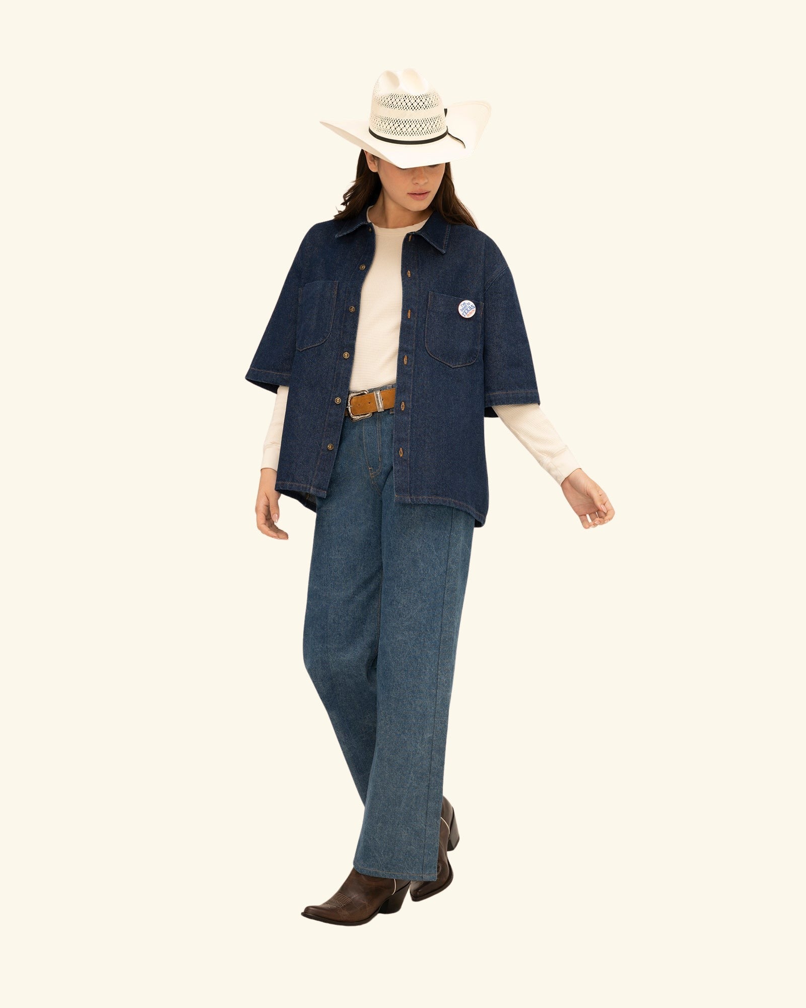 Denim Chambray Short Sleeve Shirt