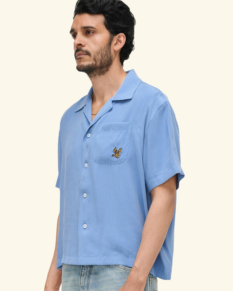 Tencel Bowling Shirt (Steel Blue)