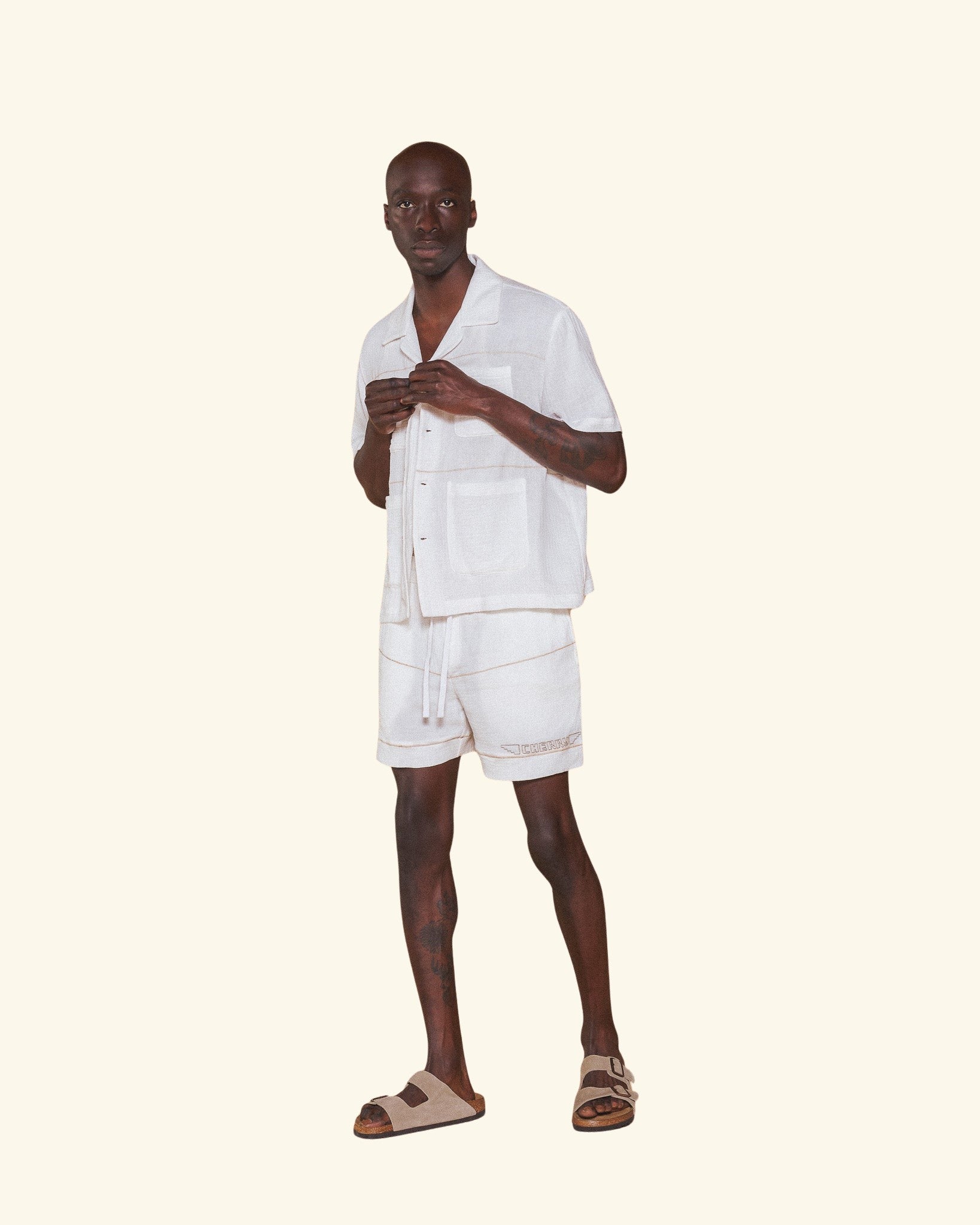 Embroidered Vacation Shorts (White)