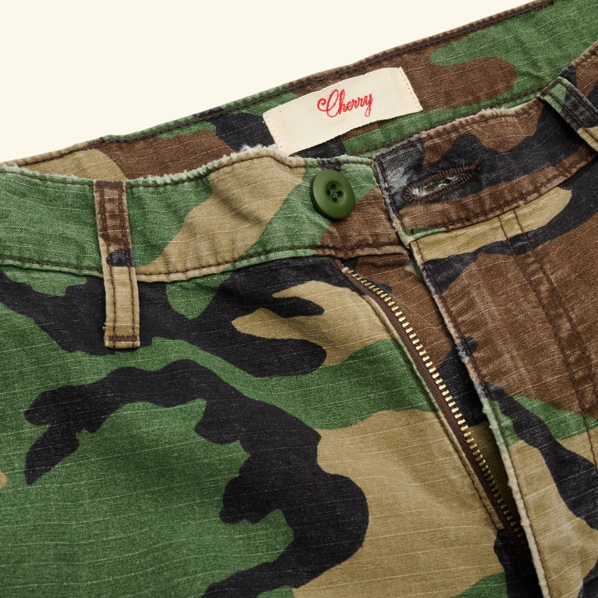 Wide Leg Cargo Pants (Vintage Camo)