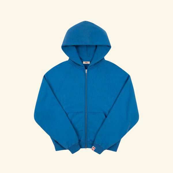 【U LAN】Anderson Check Layered Hood Zip Up Raglan Zip Up Hoodie (River Blue) – CHERRY LA