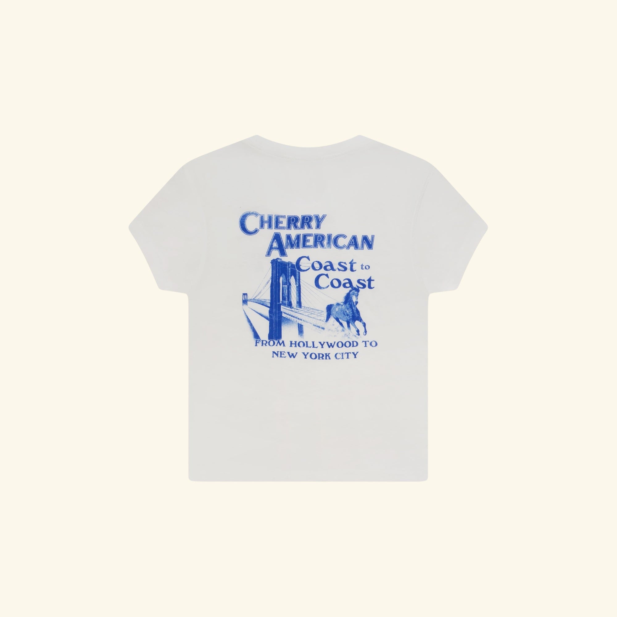 Women's Coast to Coast Fitted Baby Tee (Vintage White)