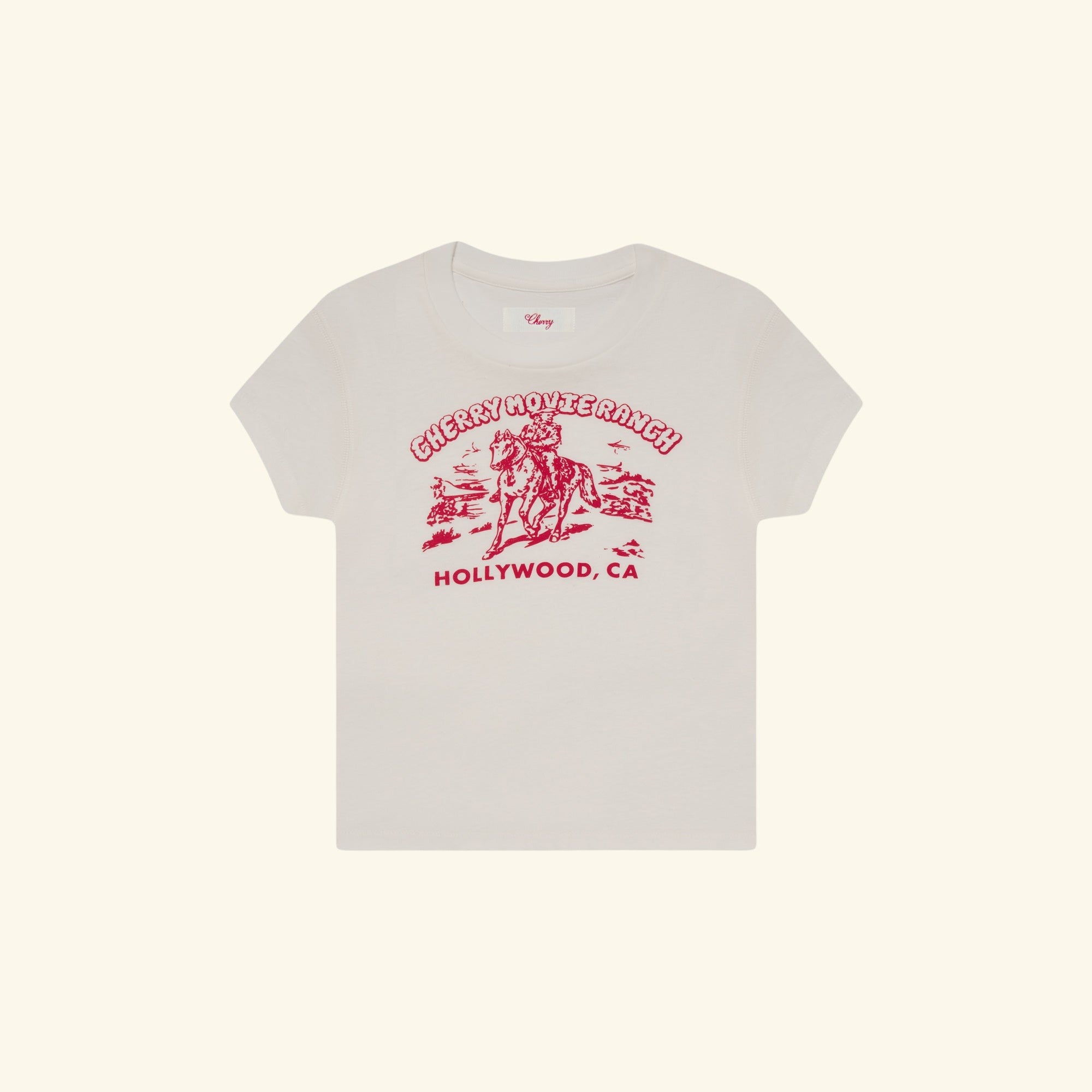 Women's Ranch Baby Tee (White)