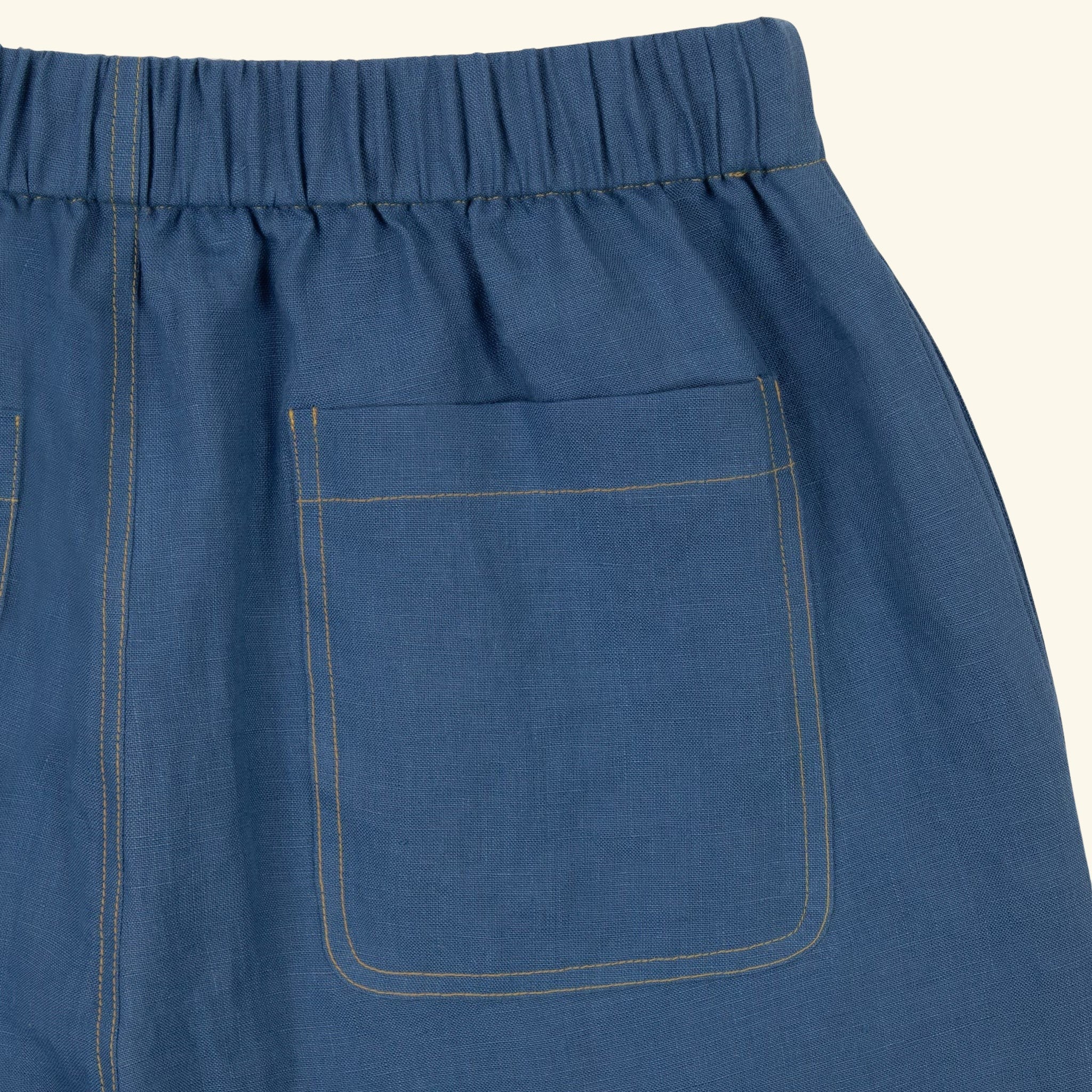 Linen Beach Pant (Faded Blue)