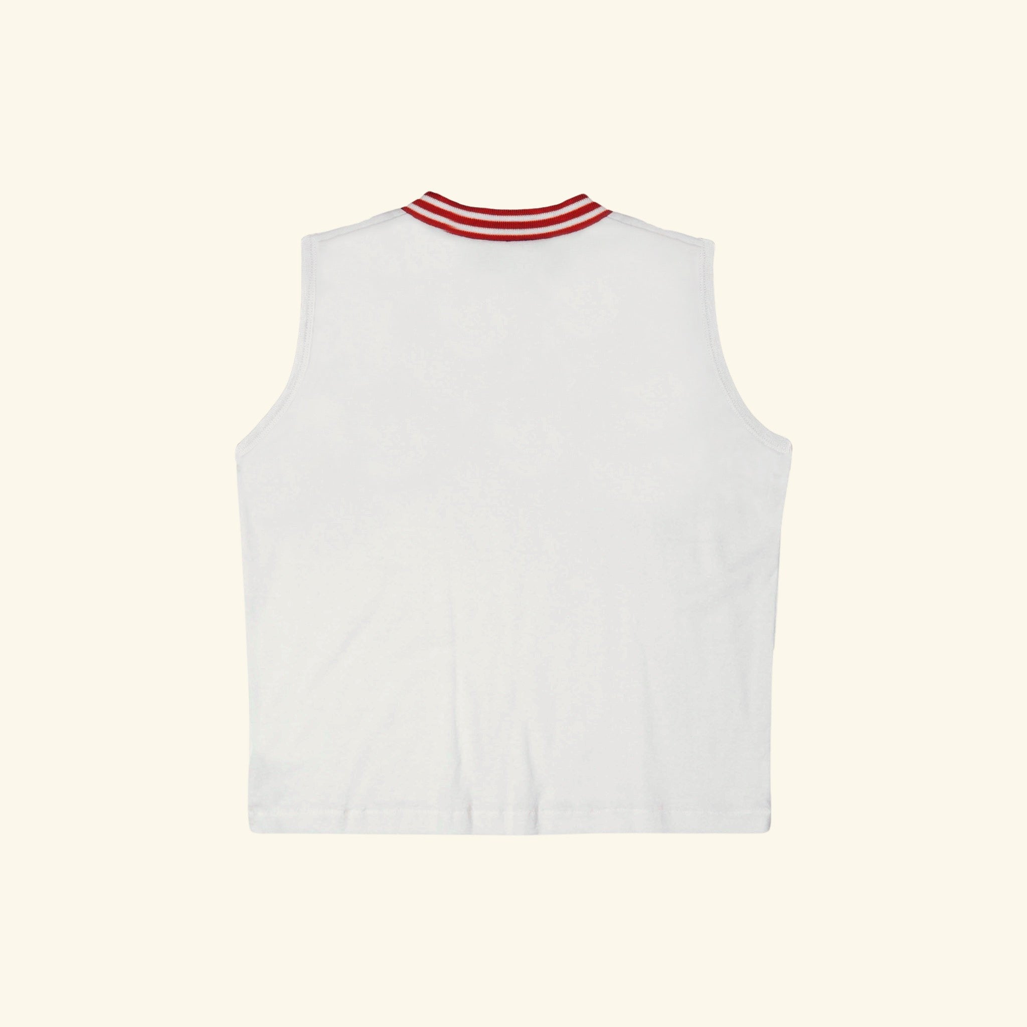 Women's V-Neck Tank (White/Red)