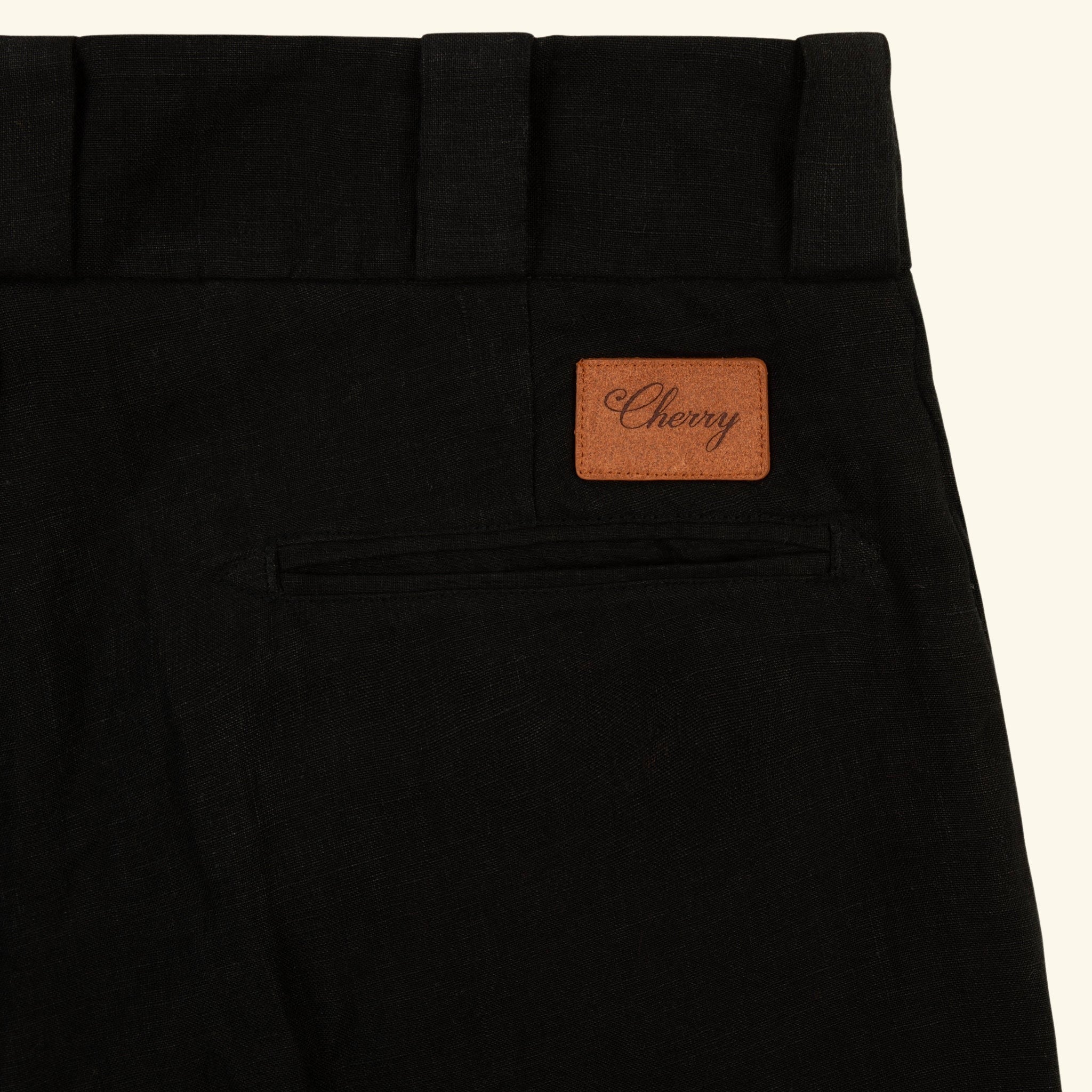 Linen Western Chino Pants (Black)