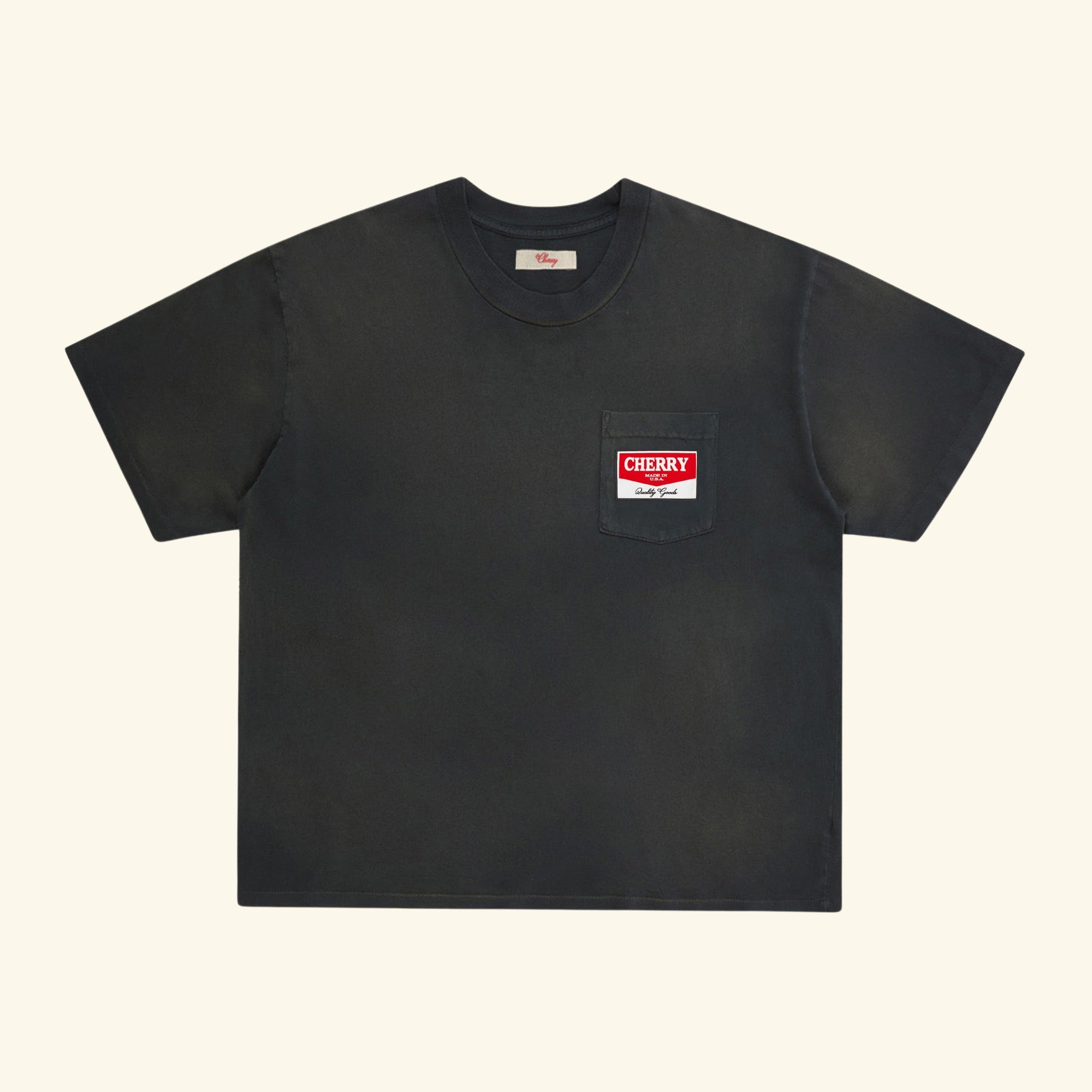 Chevron Distressed Pocket T-Shirt (Vintage Black)