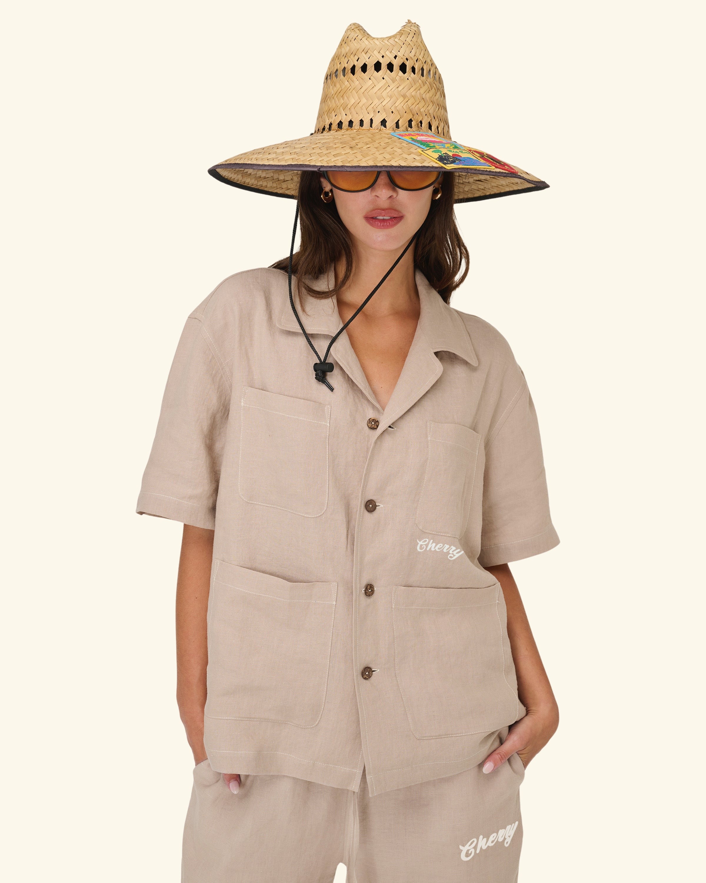 Linen Vacation Shirt (Beige)