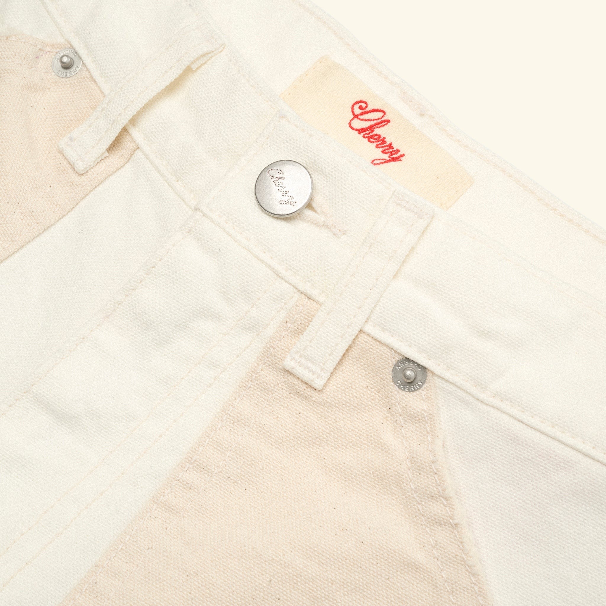 Contrast Double Knee Pant (Ecru)