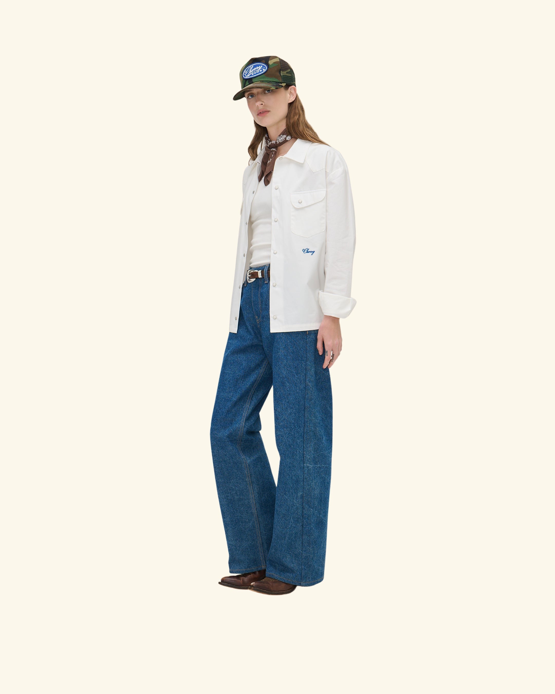 Poplin Western Shirt (White)