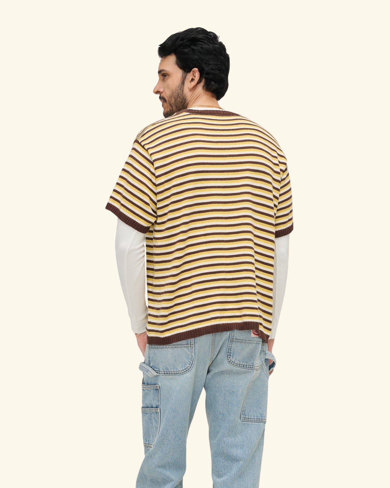 Striped Knit T-Shirt (Brown Butter)