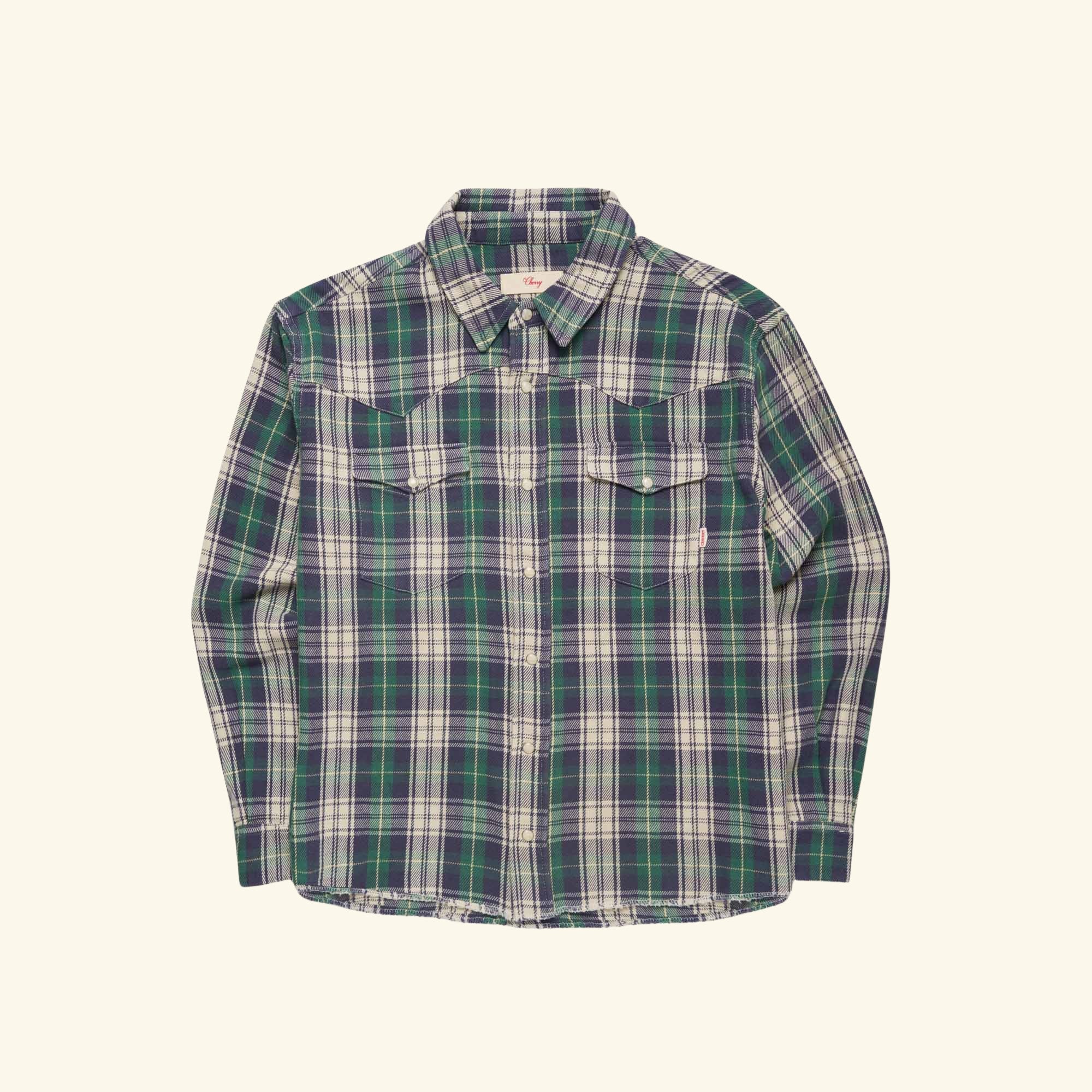 Plaid Western Shirt (Green)