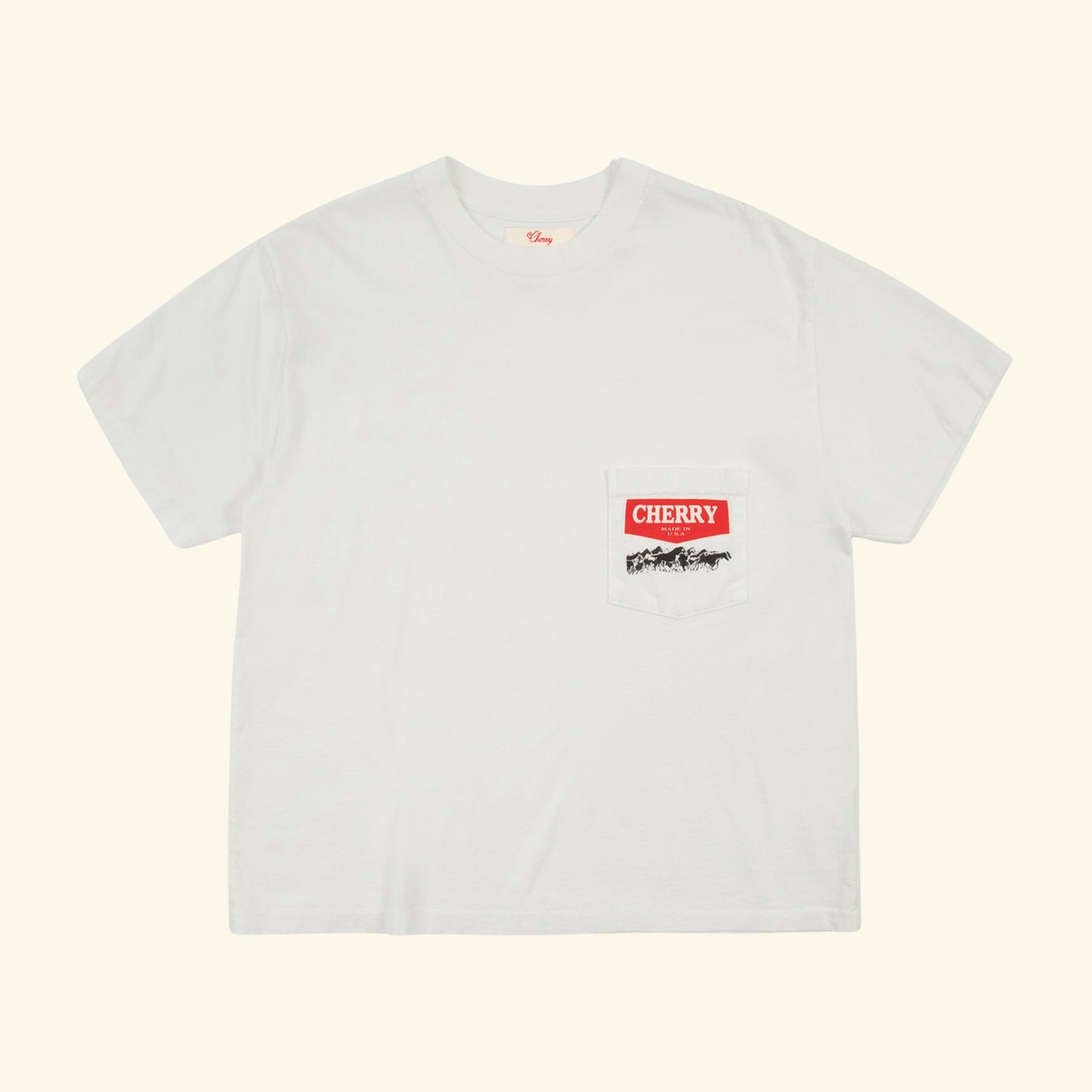Western Chevron Boxy Pocket Tee (Vintage White)