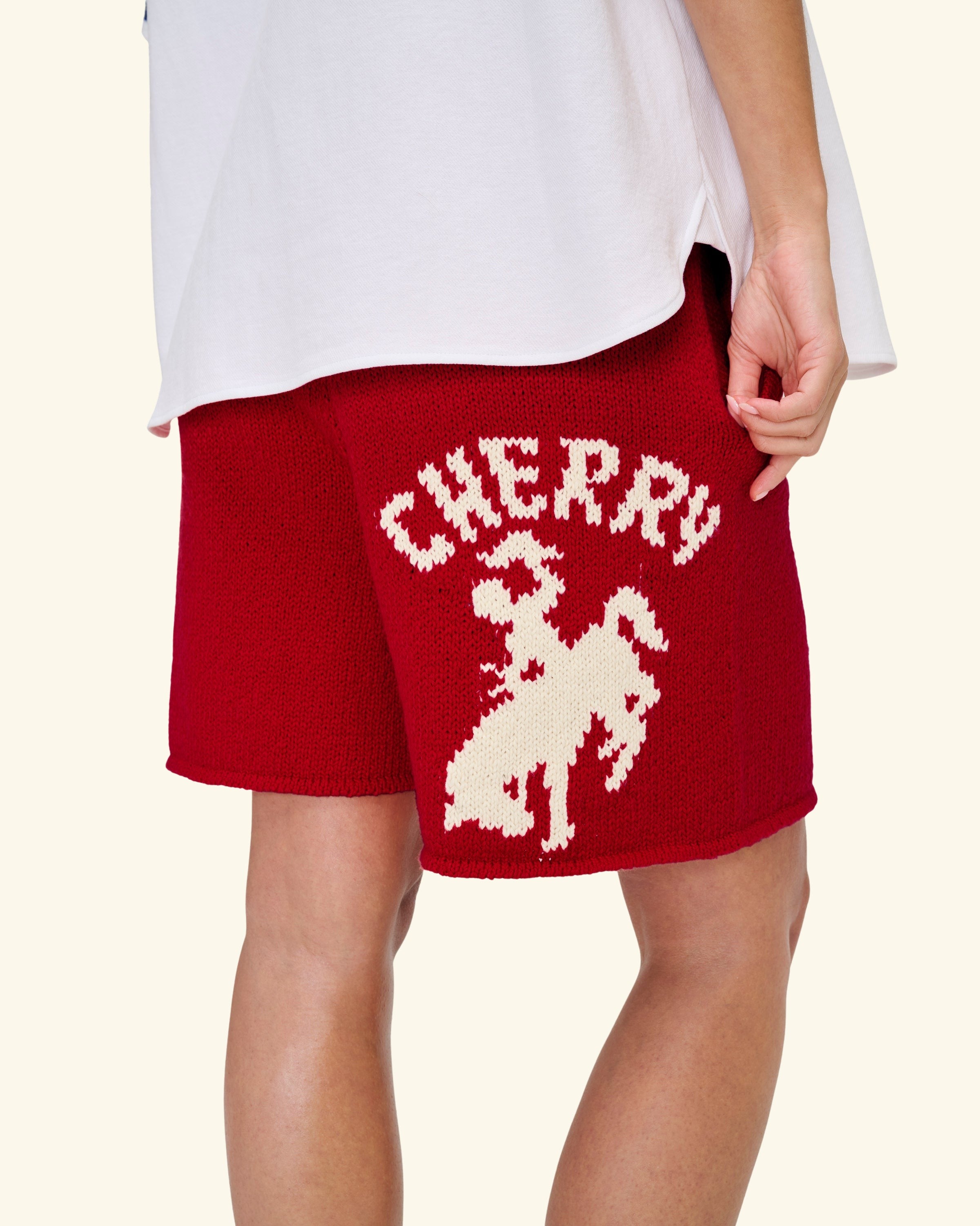 Knit Western Shorts (Red) – CHERRY LA