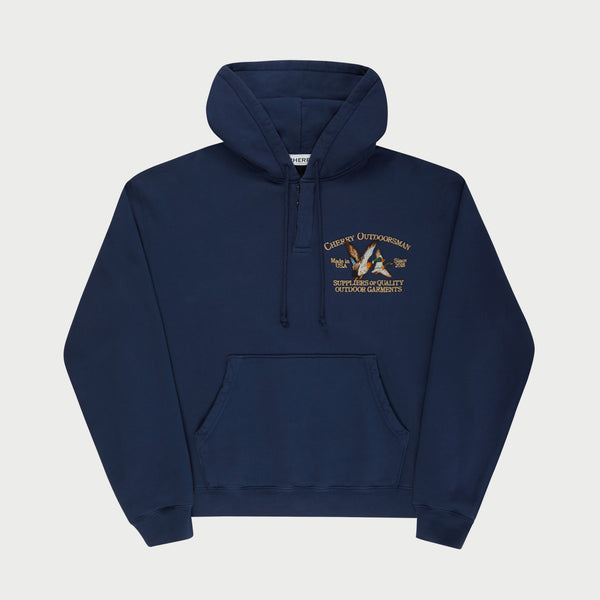 Outdoorsman Henley Hoodie (Navy) – CHERRY LA
