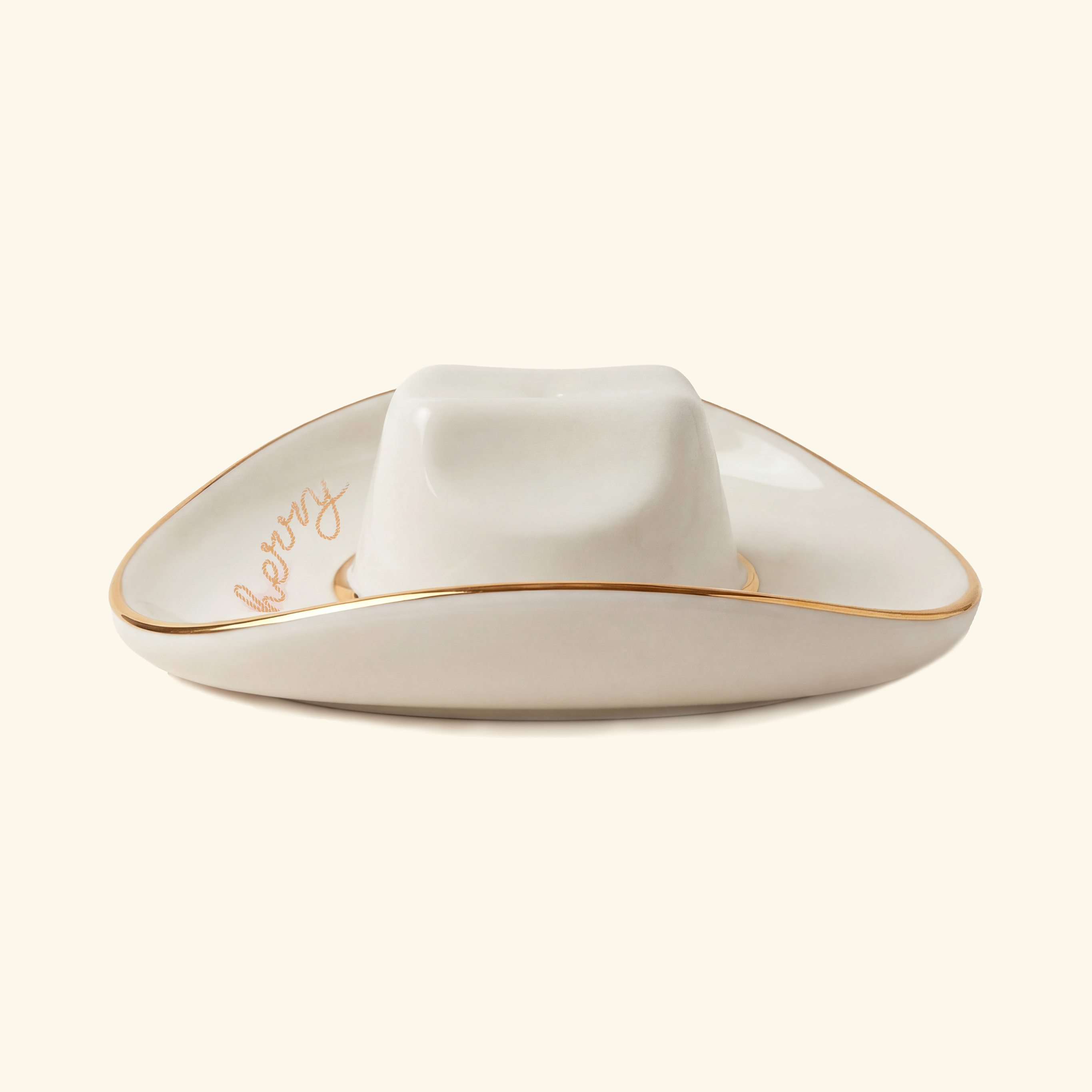 Cowboy Hat Ashtray (Off-White/Gold)