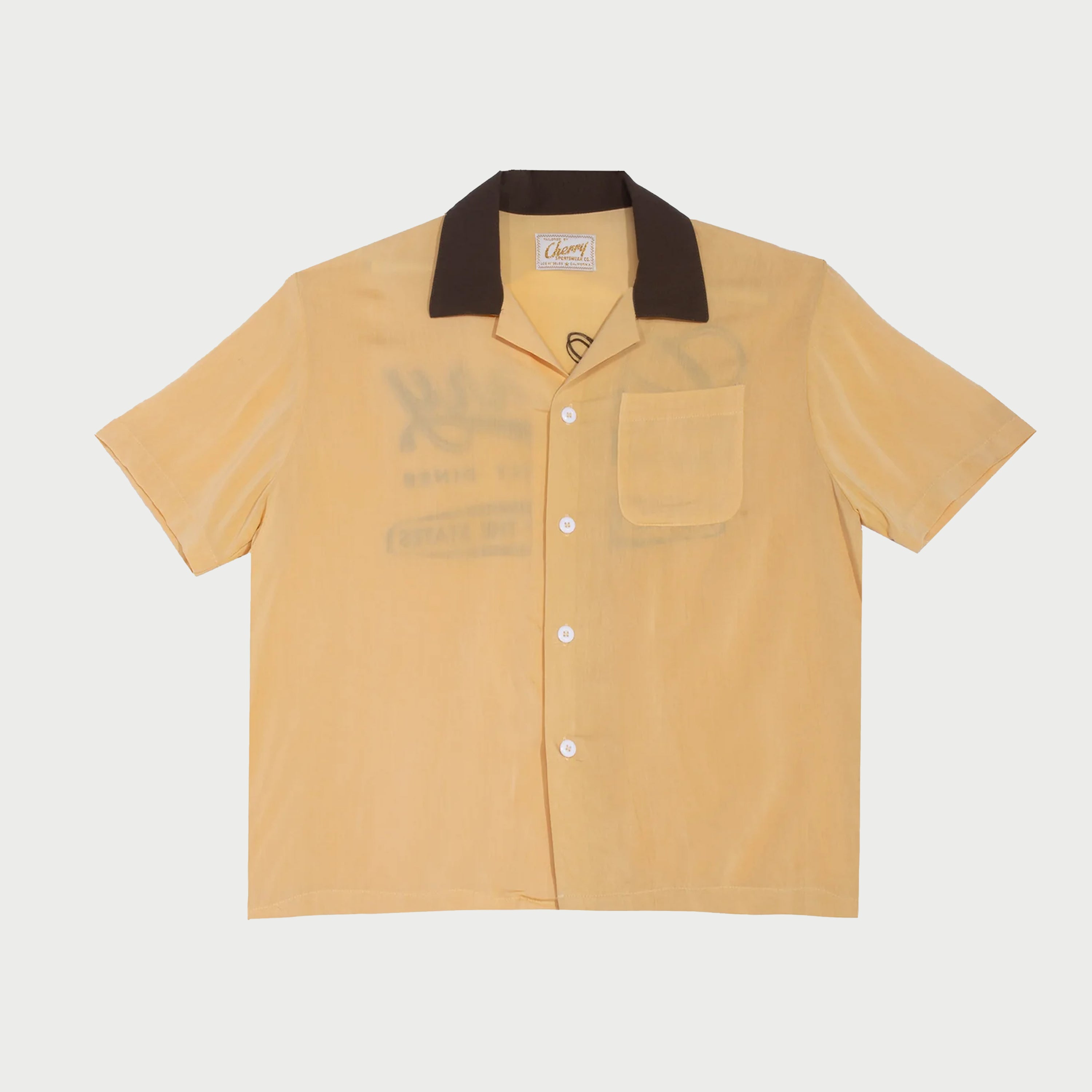 Cherry Diner Bowling Shirt (Yellow)
