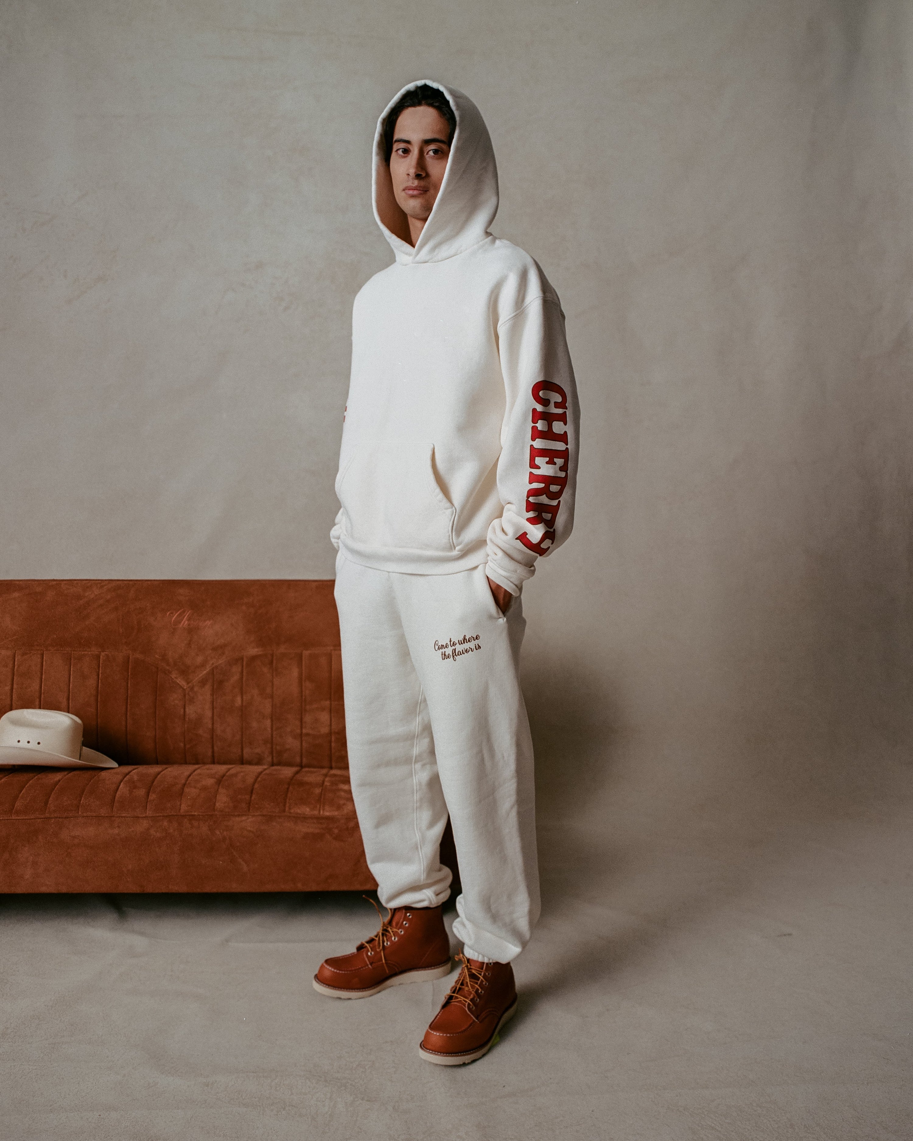 The Cropped Sweatpants in Candied Cherry