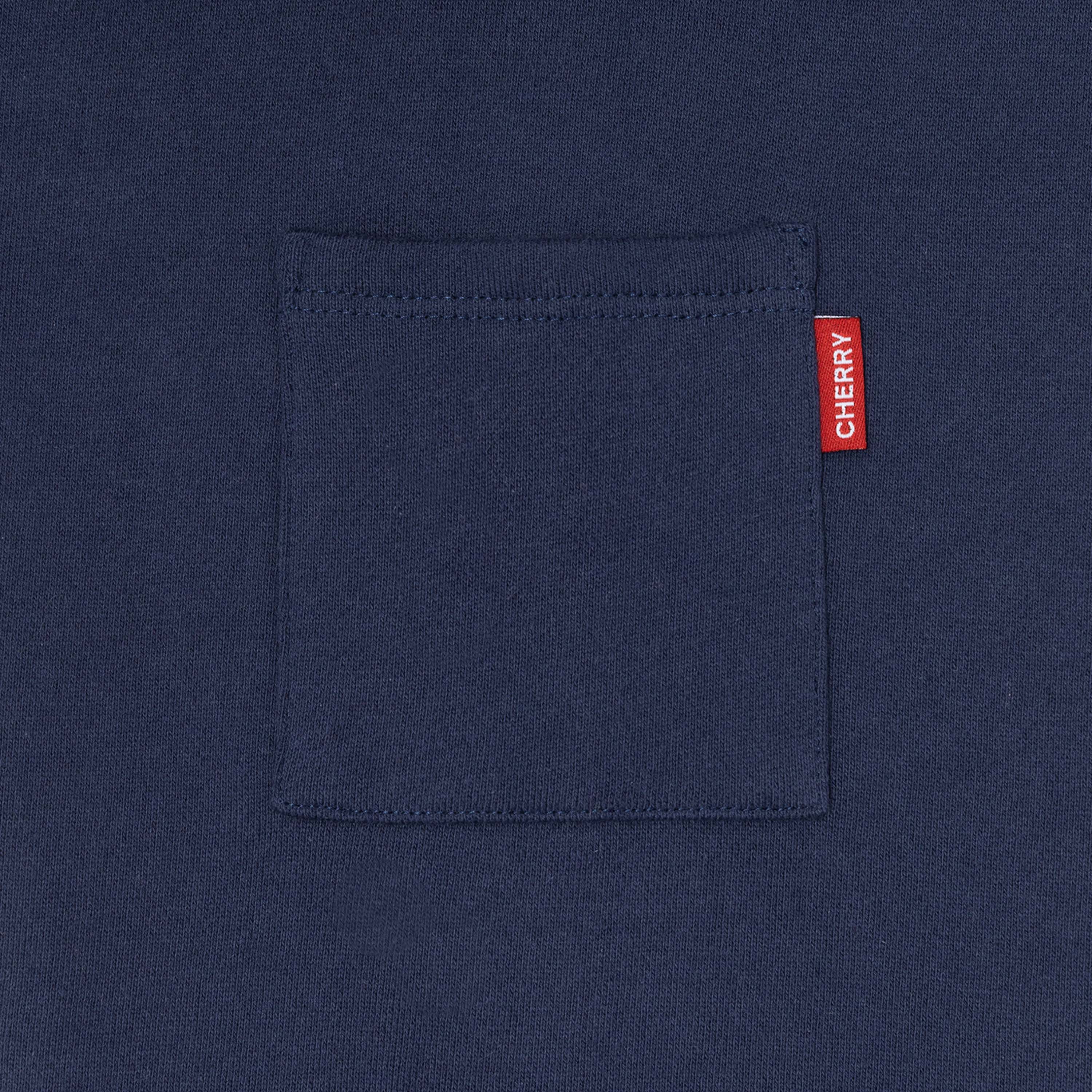 Cropped Midweight Quarter Zip Polo (Navy)