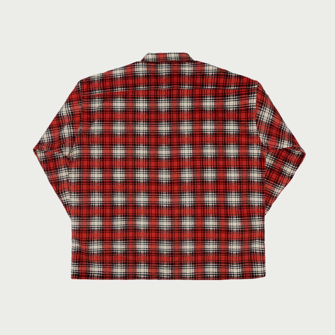 Printed Plaid Shirt (Red)