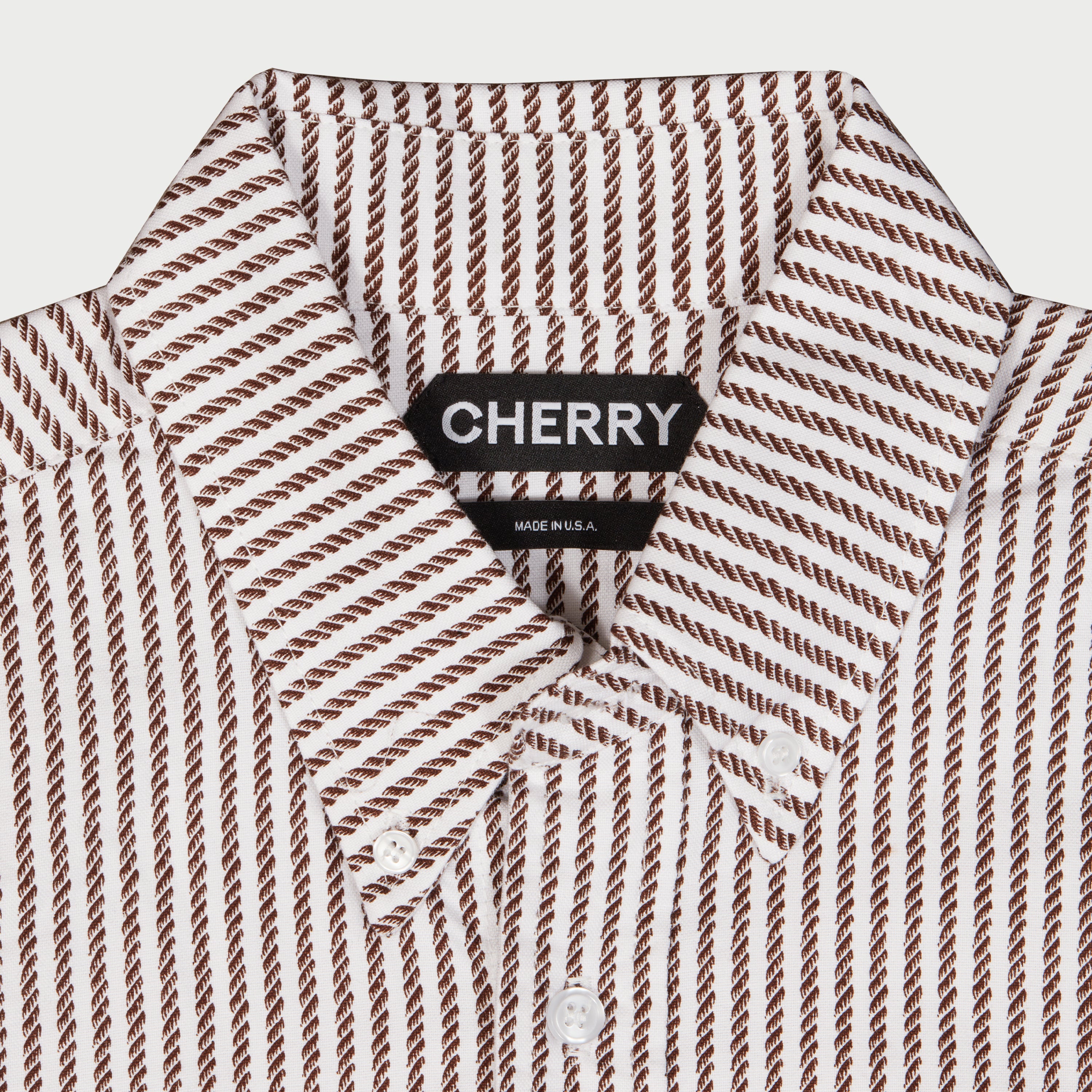 Striped Big Oxford Shirt (Brown)