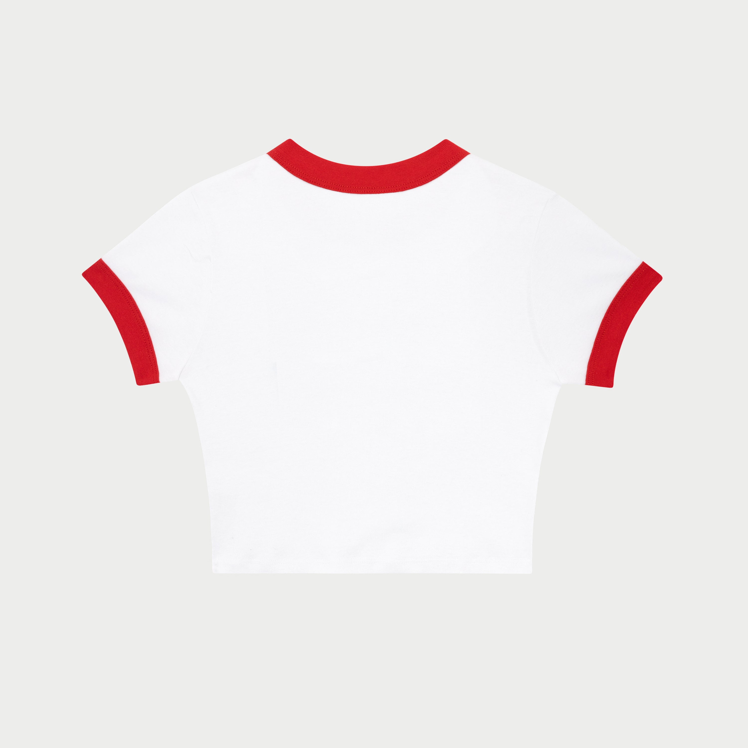 Camp Ringer Baby Tee (White/Red)