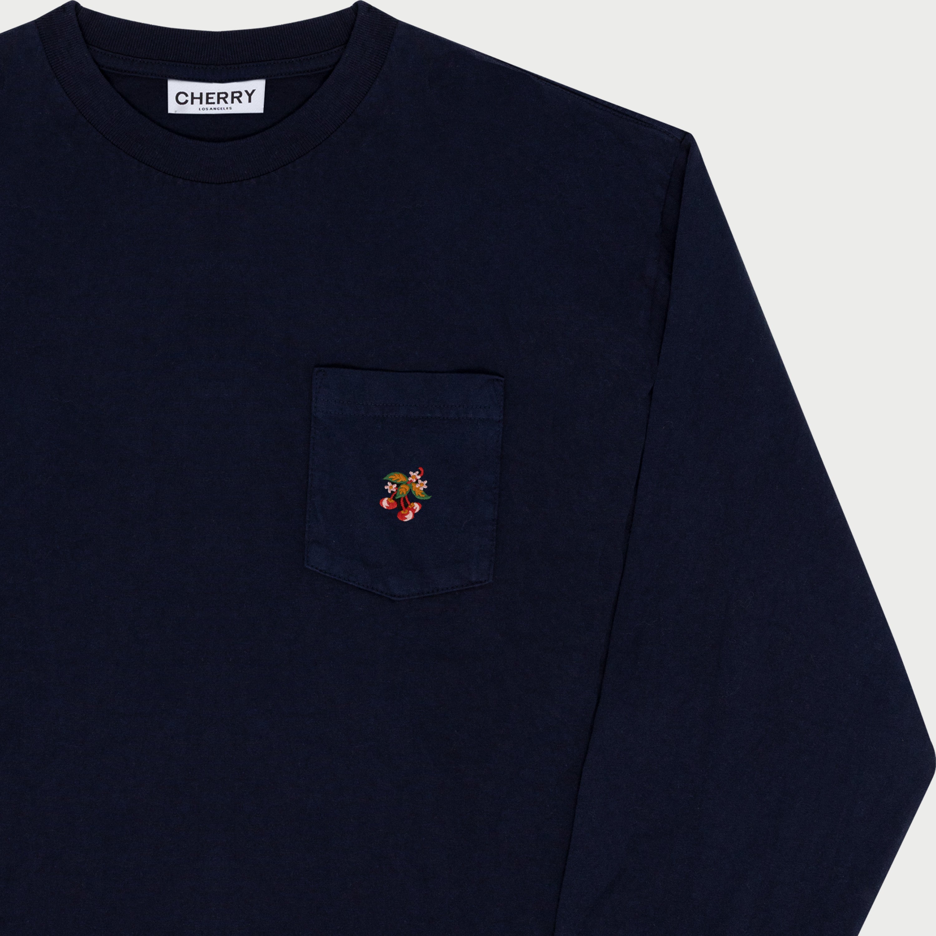 Blossom L/S Pocket Tee (Navy) – CHERRY LA