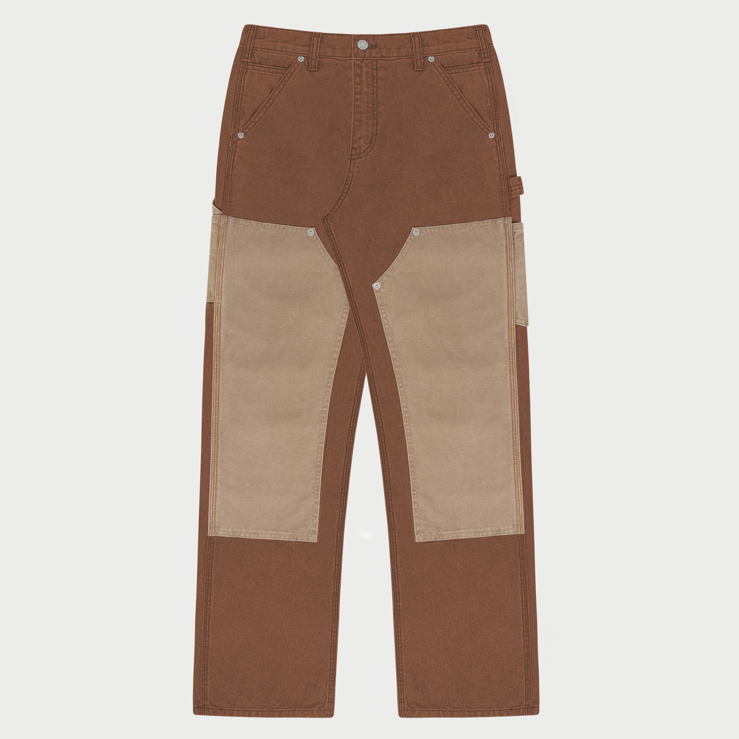 Contrast Double Knee Painter Pants (Caramel)