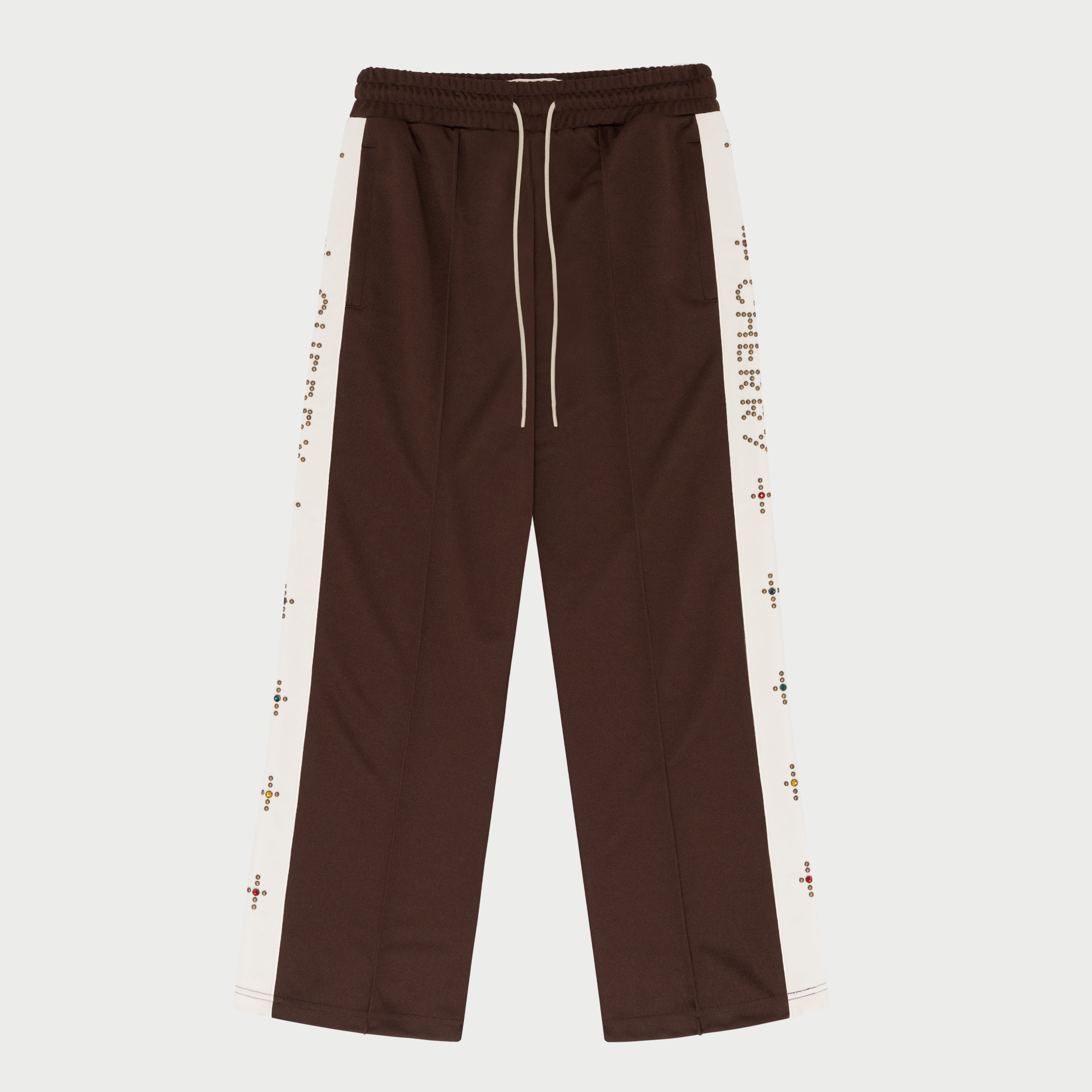 Studded Track Pants (Brown)